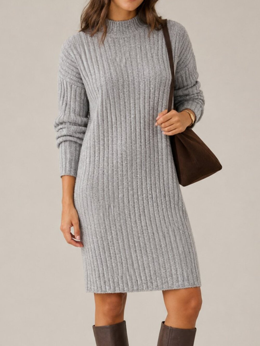 Hilary Radley Ribbed Sweater Dress